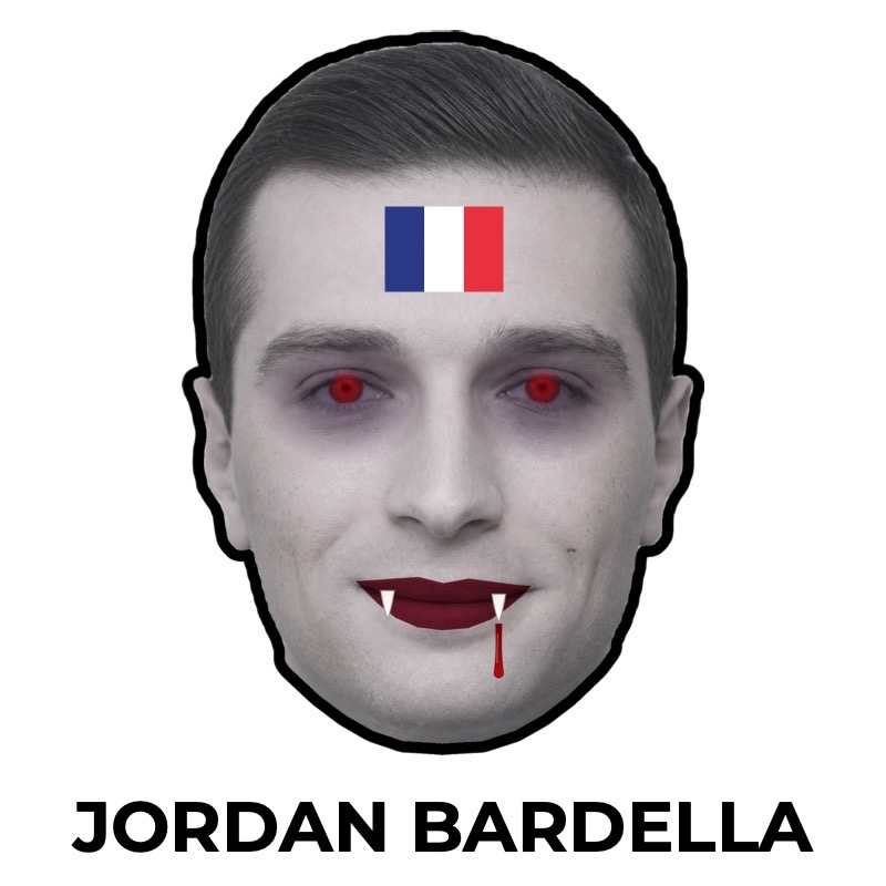 Masque de Jordan Bardella vampire