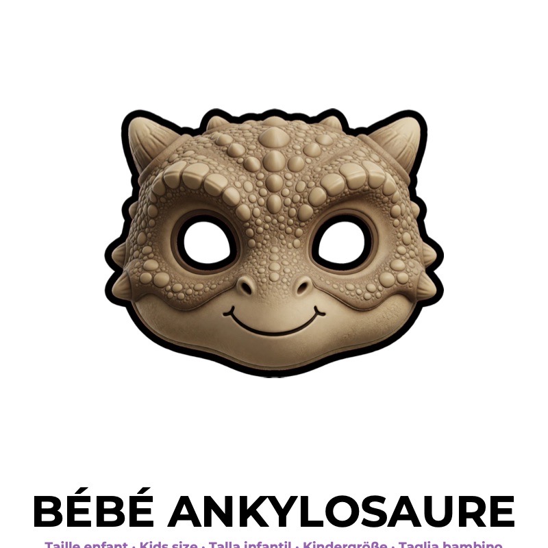 Masque de bébé ankylosaure