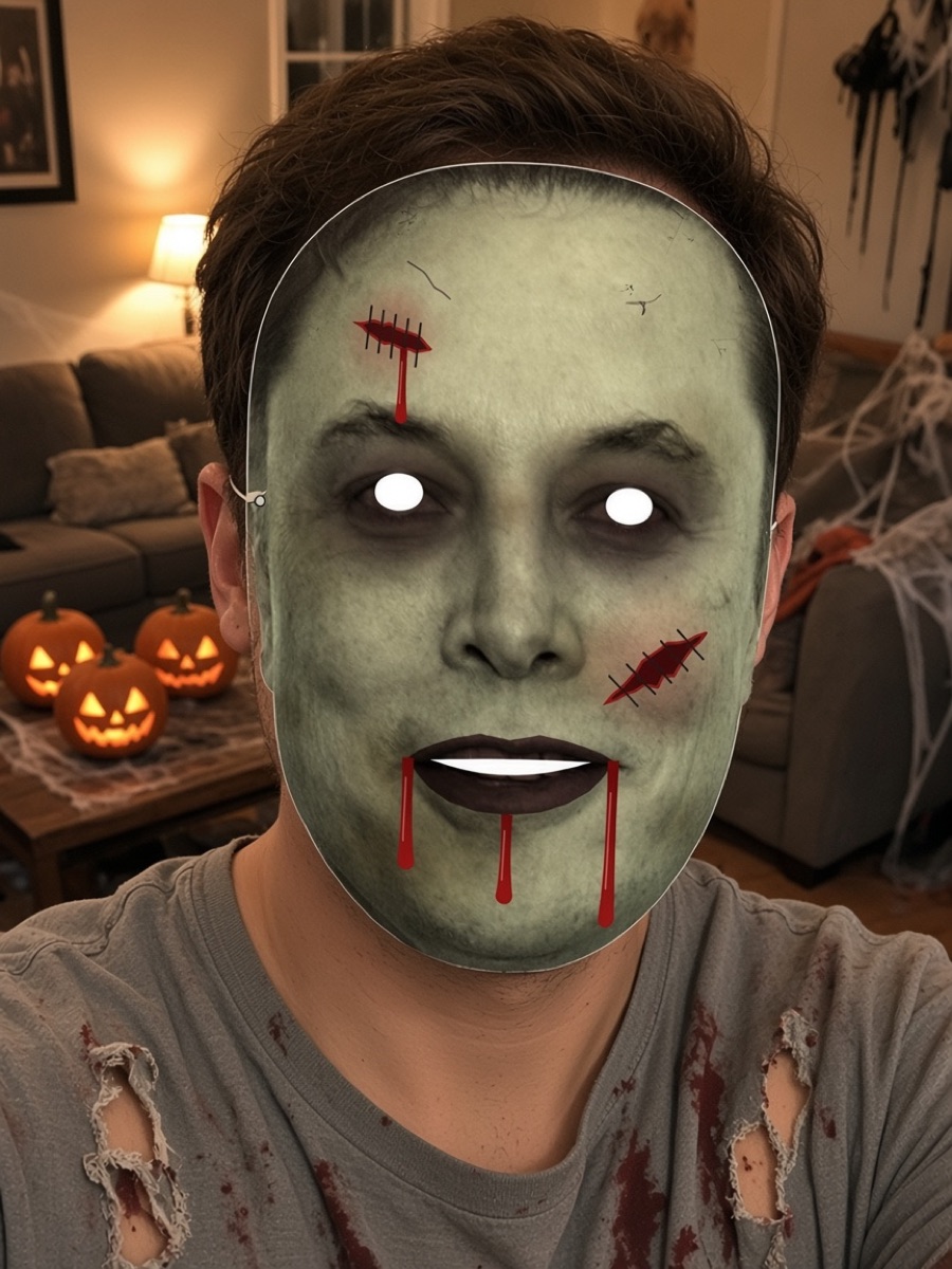 Masque d’Elon Musk zombie